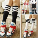 【Children's socks series】 3-color no fashion stripes socks good wear, men and women can wear ☆ 1-year-old can wear long straight straight socks / no socks / knee socks / stockings ☆ 3 ★ 1-13