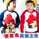 【四季实穿新款舒适柔软】精致棉质+最夯柔暖好穿立体愤怒鸟长袖上衣2色100-140