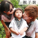 【春夏全家时尚亲子装】同图不一定同质唯一商品，超优棉质精致作工百搭时尚风格，格子翻领假两件套亲子装