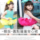 【喜庆,生日party,宴会最佳服饰】-圆点蓬蓬背心裙/连身裙/春夏洋装/纱裙假2件造型洋装☆5-11☆