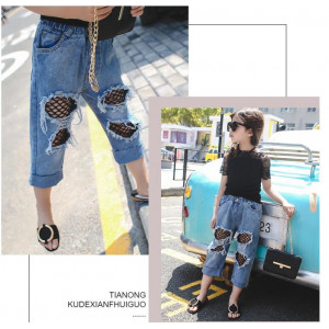 Black elastic horn pants [wild soft and easy to wear elastic series] cotton trousers / seasons trousers / spring and summer autumn and winter pants / children's clothing ☆ 100-160 ☆